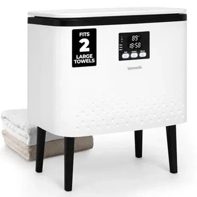 Serenelife Rectangular Towel Warmer Bucket – 20l Large Capacity Hot Towel Warmer For Bathroom, Stainless Steel  In Black