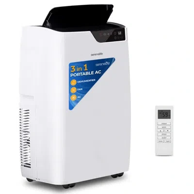 Serenelife Single Duct Portable Air Conditioner - 12000 Btu Cooling Capacity (ashrae) Compact Home A/c Cooling  In White