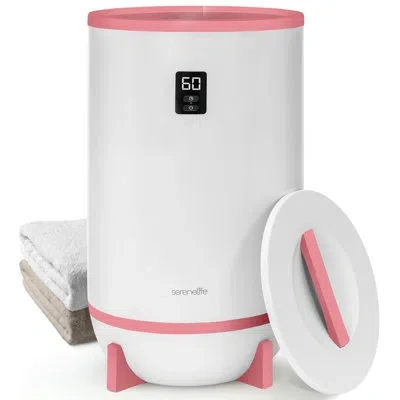 Serenelife Single Touch Electric Towel Warmer In Pink