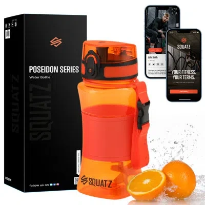 Serenelife Squatz 17oz Sport Or Shake Water Bottle With Strainer (orange)