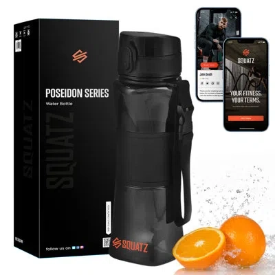 Serenelife Squatz 24oz Sport Or Shake Water Bottle With Strainer (orange) In Black