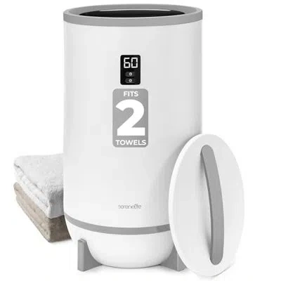 Serenelife Towel Warmer & Blanket Warmer, Single Touch Hot Towel Warmer With Led Ring, Timer, Auto Shut Off, 21 In Matte