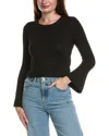 Serenette Cropped Fuzzy Pullover In Black