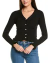 Serenette Fuzzy Crop Sweater In Black