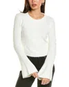 Serenette Fuzzy Crop Sweater In White