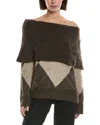 Serenette Knit Argyle Sweater In Brown