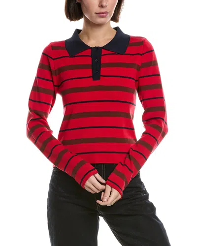 Serenette Knit Polo Shirt In Red