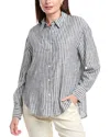 Serenette Linen-blend Shirt In Gray