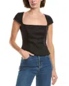 Serenette Linen Blouse In Black