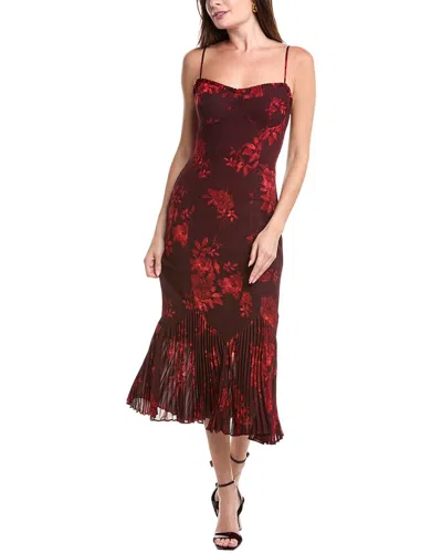 Serenette Midi Dress In Burgundy