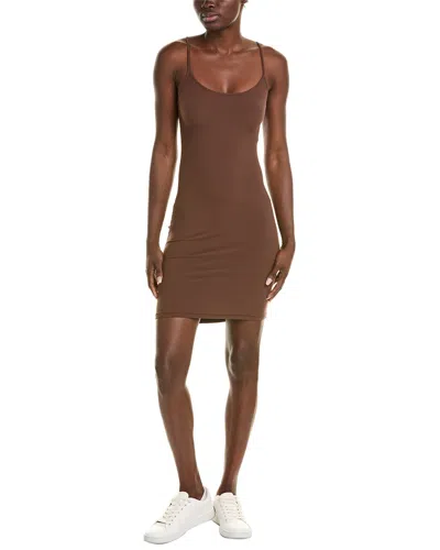 Serenette Ribbed Tank Dress In Brown