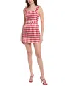 Serenette Tweed Mini Dress In Red