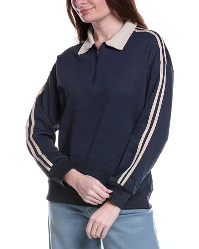 Serenette Waffle Polo Shirt In Blue