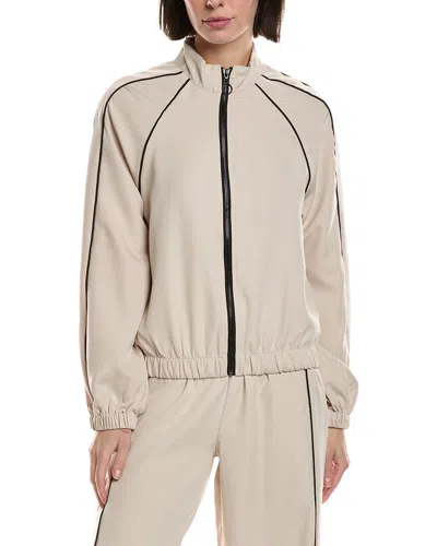 Serenette Zip Sweater In Tan