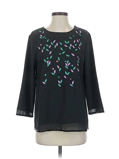 Pre-owned Serengeti 3/4 Sleeve Blouse In Black