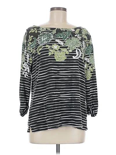 Pre-owned Serengeti 3/4 Sleeve Blouse In Black