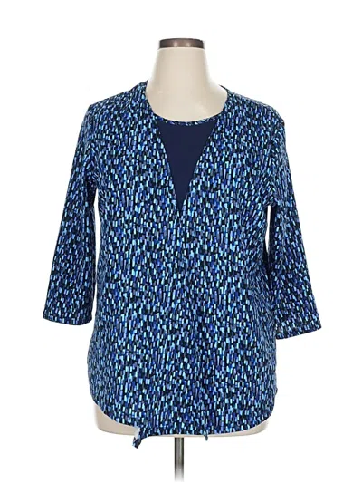 Pre-owned Serengeti 3/4 Sleeve Blouse In Blue
