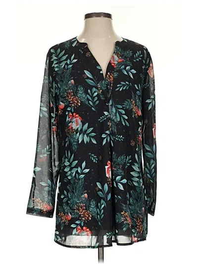 Pre-owned Serengeti 3/4 Sleeve Blouse In Blue