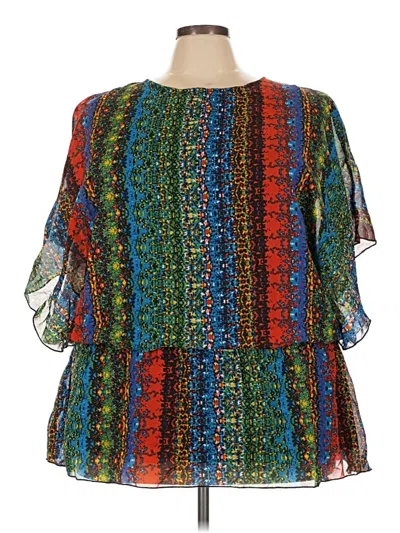 Pre-owned Serengeti 3/4 Sleeve Blouse In Green