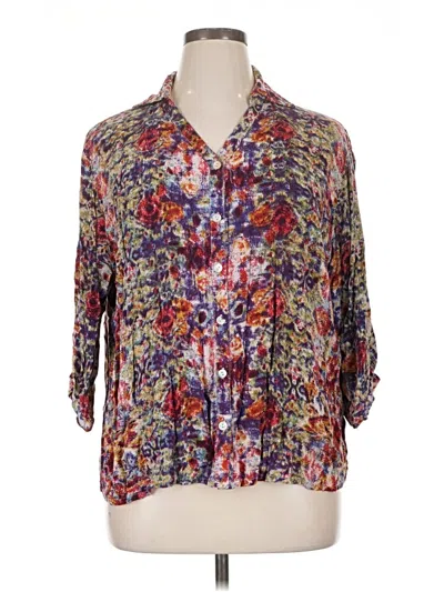 Pre-owned Serengeti 3/4 Sleeve Blouse In Purple