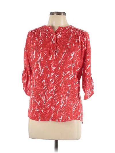 Pre-owned Serengeti 3/4 Sleeve Blouse In Red