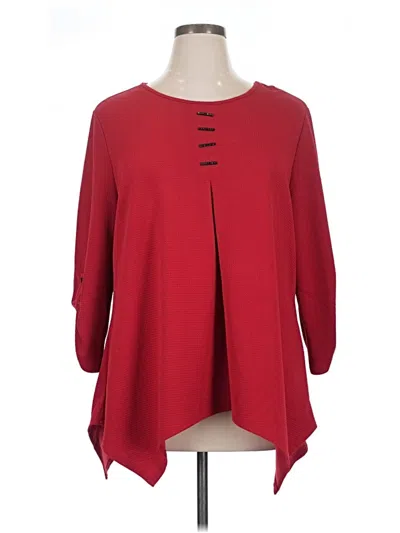 Pre-owned Serengeti 3/4 Sleeve Blouse In Red