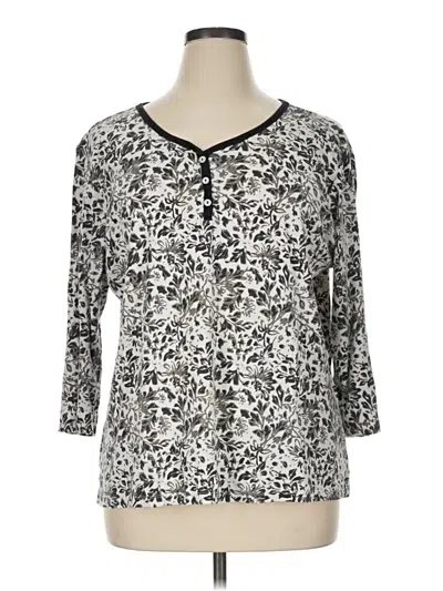 Pre-owned Serengeti 3/4 Sleeve Blouse In Silver