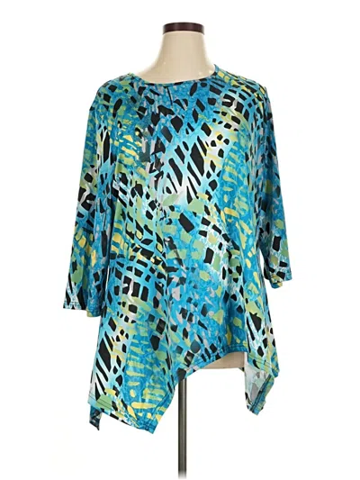 Pre-owned Serengeti 3/4 Sleeve Blouse In Teal