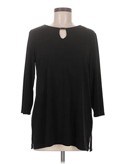Pre-owned Serengeti 3/4 Sleeve Top Black Keyhole Neckline Tops