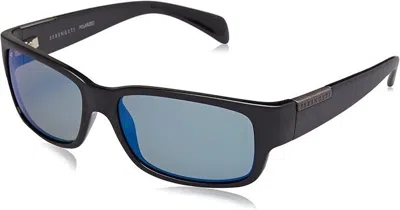 Pre-owned Serengeti 8267 Merano, Satin/shiny Black Frame, Polarized 555nm Blue Lens