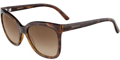 Serengeti Agata Polarized Ss001002 Men's Sunglasses Tortoiseshell Size 57 In Brown