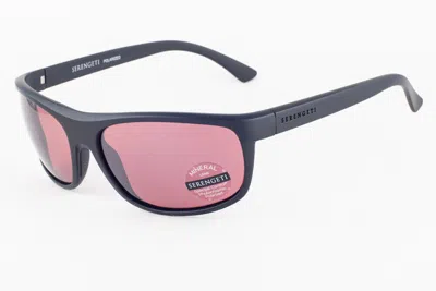Pre-owned Serengeti Alessio Matte Black / Sedona Polarized Sunglasses 8975 62mm In Pink
