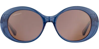 Serengeti Bacall Ss541002 Women's Sunglasses Blue Size 55