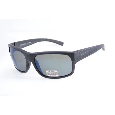 Pre-owned Serengeti Bergamo Matte Striped Gray Polar Photo 555 Blue Sunglasses 8809 In Polar + Photo 555 Nm Green Blue Mirror Trivex™