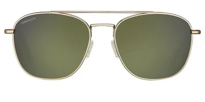 Serengeti Carroll Large Polarized Ss598003 Women's Sunglasses Gold Size 58 In Green