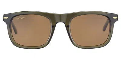 Serengeti Charlton Polarized Ss576004 Men's Sunglasses Green Size 52 In Metallic