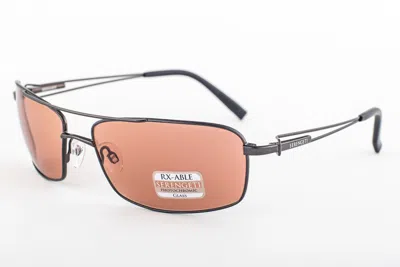 Pre-owned Serengeti Dante Shiny Dark Gunmetal / Drivers Sunglasses 7888 63mm In Brown