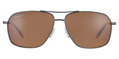 Serengeti Dorwinn Polarized Ss578003 Men's Sunglasses Gunmetal Size 46 In Brown