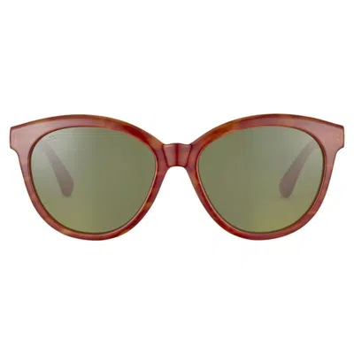 Serengeti Endee Rounded Cat-eye Tortoiseshell Sunglasses With Green-tinted Lenses In Neutral