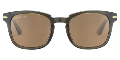 Serengeti Ethan Polarized Ss575004 Men's Sunglasses Green Size 52 In Brown