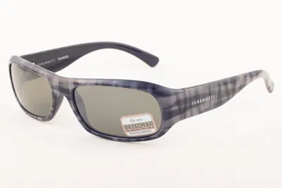Pre-owned Serengeti Genova Gray Plaid / Polarized 555nm Green Sunglasses 7450 59mm
