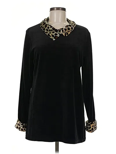 Pre-owned Serengeti Long Sleeve Blouse In Black