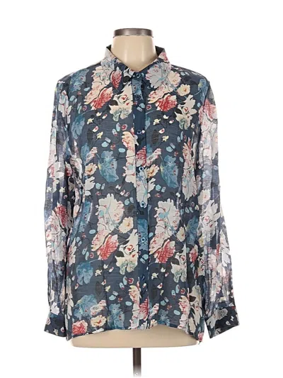 Pre-owned Serengeti Long Sleeve Blouse In Blue