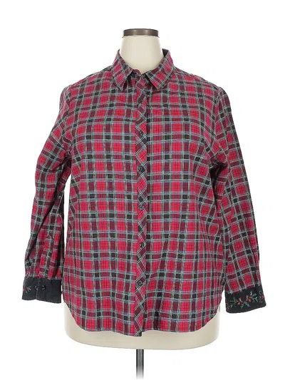 Pre-owned Serengeti Long Sleeve Button Down Shirt In Red