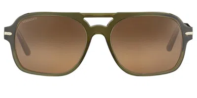 Serengeti Marco Polarized Ss602003 Men's Sunglasses Green Size 57