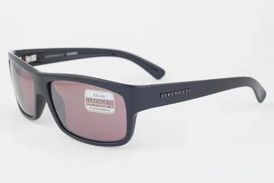 Pre-owned Serengeti Martino 7840 Shiny Black / Sedona Polarized Sunglasses 50mm In Pink