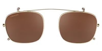 Serengeti Nelson Clip-on Only Polarized Ss603004 Men's Sunglasses Gold Size 52 In Brown