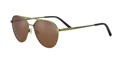 Serengeti Odell Polarized Ss555002 Men's Sunglasses Green Size 59 In Brown