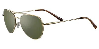 Serengeti Pete Polarized Ss599005 Women's Sunglasses Gold Size 58 In Green