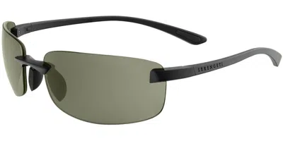 Serengeti Rick Polarized Ss755001 Men's Sunglasses Black Size 61 In Green